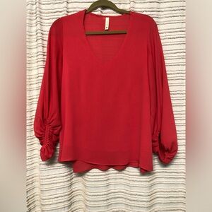Tyche Red Balloon Sleeve Top